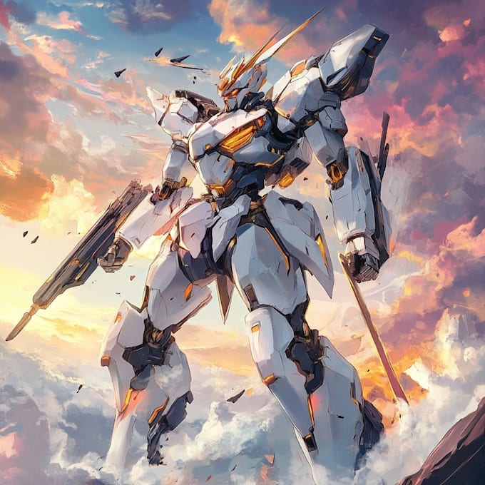 illustration and concept mecha, gundam