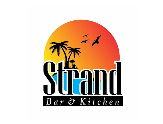 design summer surf style beach bar logo