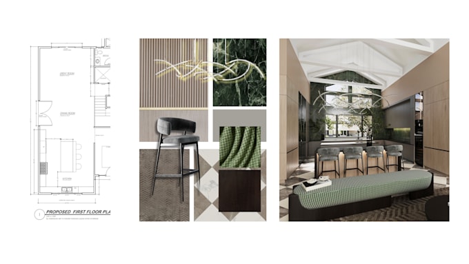 design a modern luxury interior with 3d