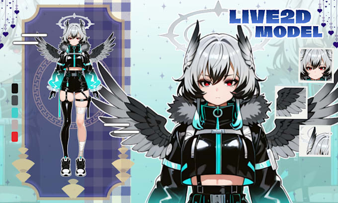 create vtuber live2d model rig for streaming anime style free emote