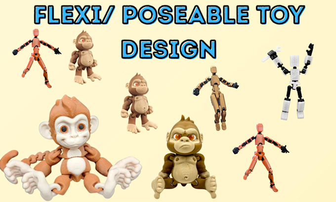 design toy 3d printing 3d articulated model flexi toy articulated toy 3d bjd toy