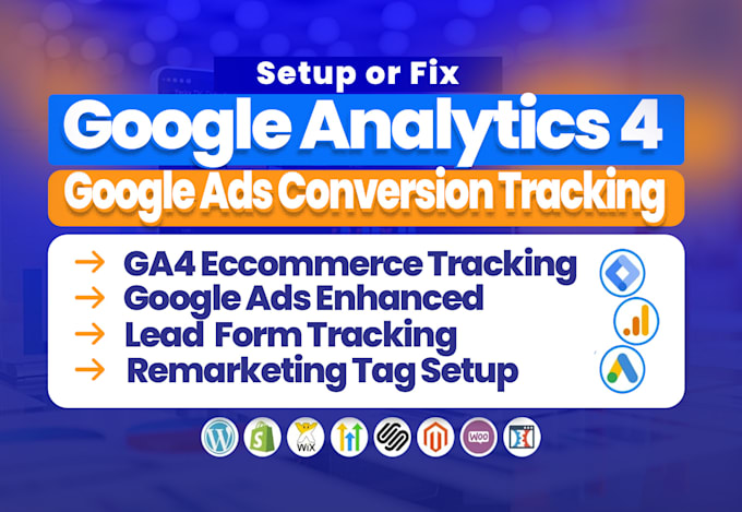 setup google analytics 4, ads conversion tracking, ga4 ecommerce by GTM