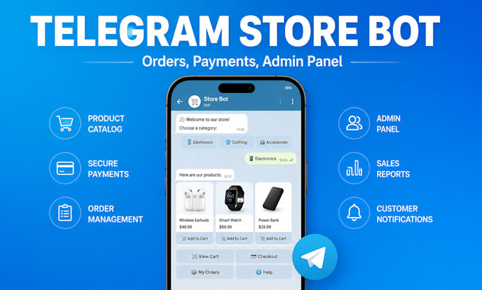 build a telegram bot for your store with orders, payments and admin panel