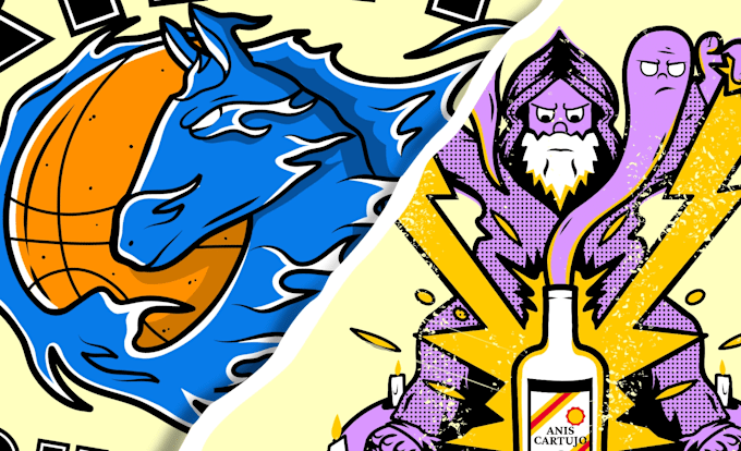 do a vector design for urban or vintage style t shirts