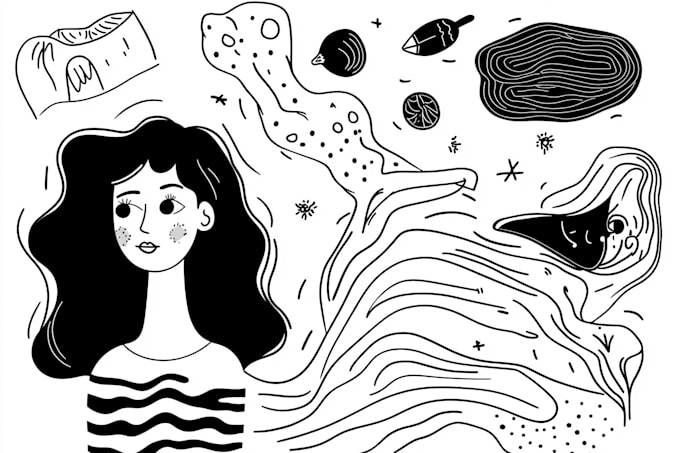 draw line art minimalist doodle illustrations