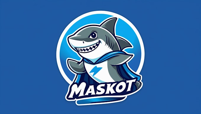 do creative shark mascot logo in 2 days