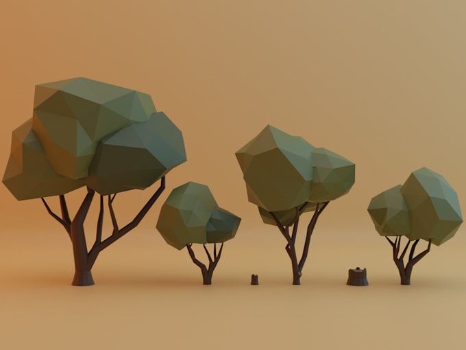 design low poly 3d model packages