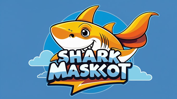 do creative shark mascot logo in 24 hours