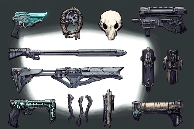 design unique weapons illustrations