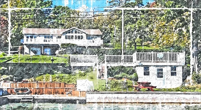 hand sketch in architecture watercolour illustration