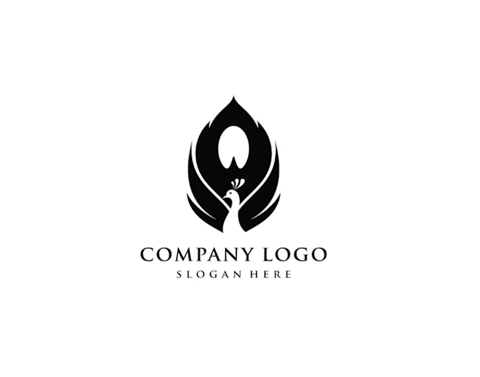 design a unique peacock logo with feathers and royal style