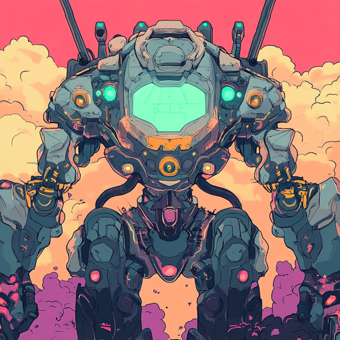 draw character or robot,mecha style