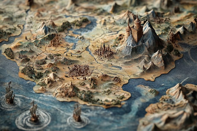 draw your map illustration vector art map fantasy map