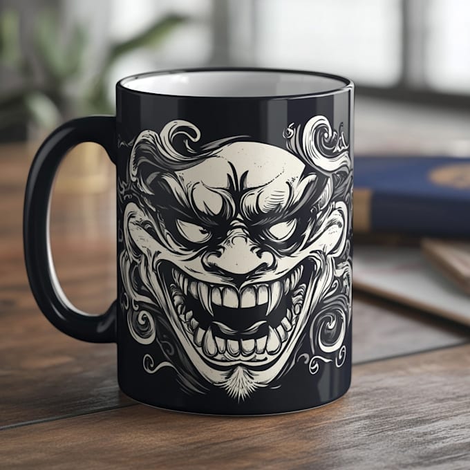 do creative eye catching typography mug design