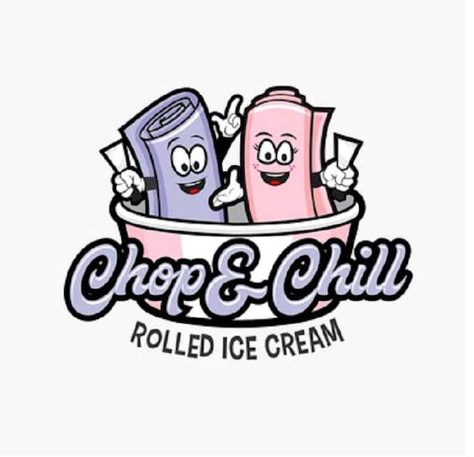 design chop chill rolled ice cream logo