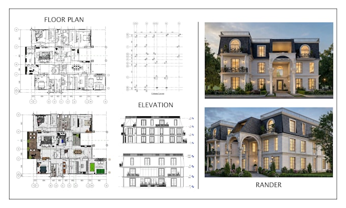 architect of city permit drawings, 2d floor plan, blueprints and 3d rendering