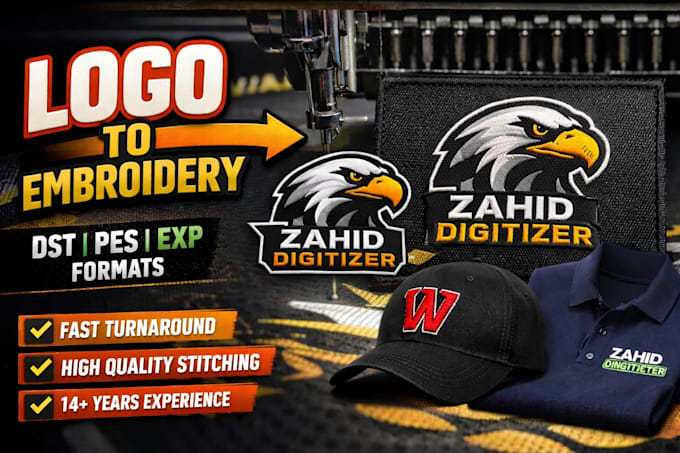 convert image or logo to embroidery dst pes exp file