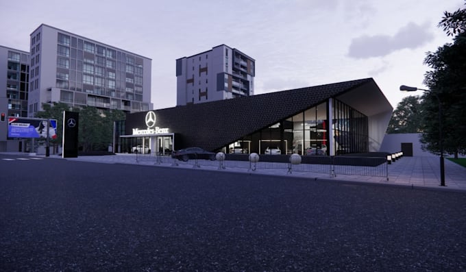Enscape 3d car showroom,car dealership rendering,3d auto repair shop,3d ...