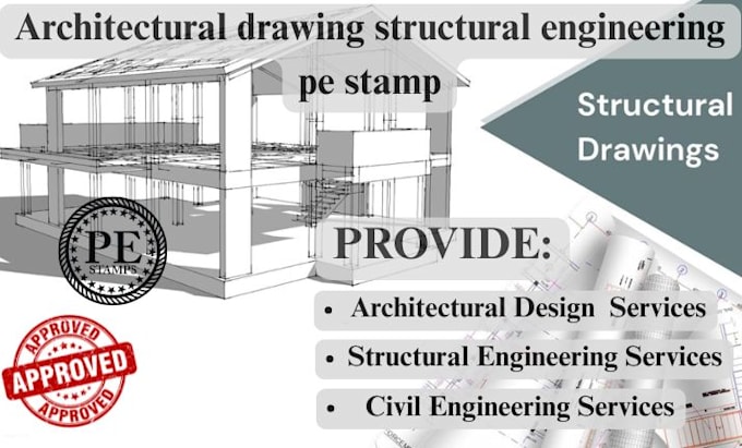 Stamp design architectural drawing floor plan licensed architect city ...