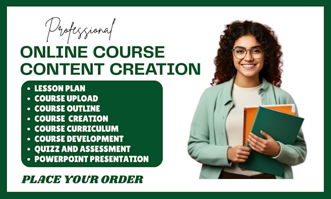 create ebook online course content, activities workbook, video course creation