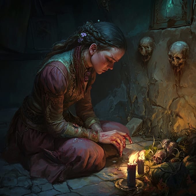 make fantasy horror character illustration