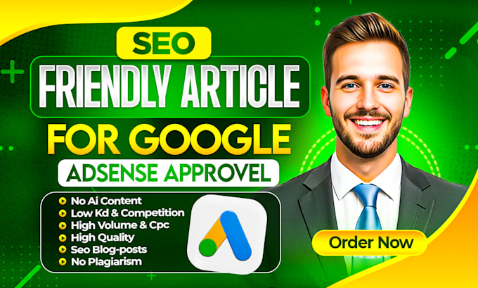 write 30 SEO friendly articles for quick google adsense approval