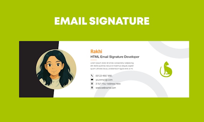 create clickable html email signature custom GIF animated footer