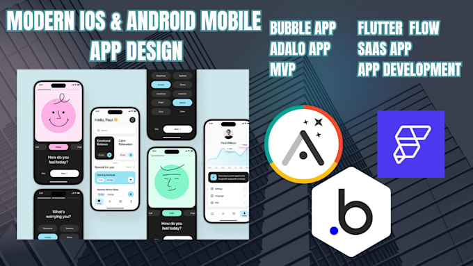 bubble io mobile app developer flutterflow adalo saas website mvp marketplace