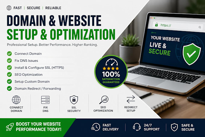 connect domain fix dns SSL SEO optimization setup domain custom domain redirect