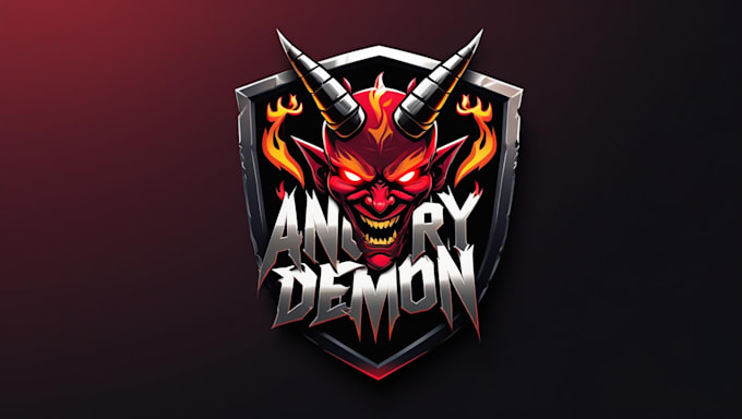 make amazing angry demon logo with creative concepts