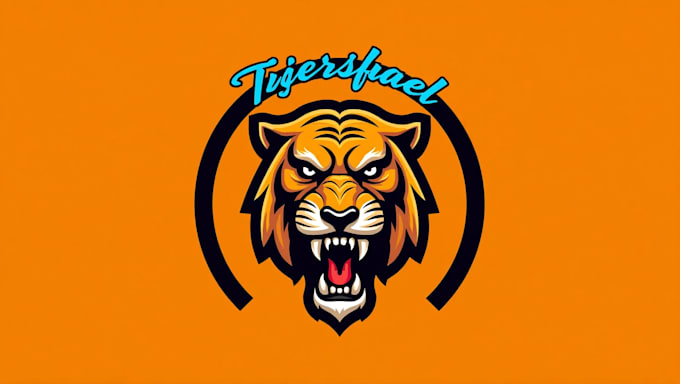 do angry tiger head mascot logo design