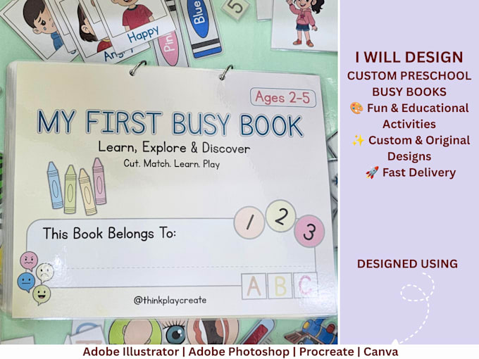 design preschool busy books and activity books