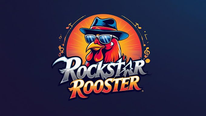 design unique rockstar rooster logo for your business