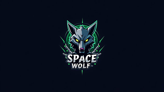 do space wolf esport mascot logo design