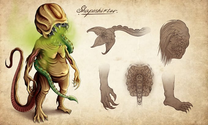 make original characters design for monsters or creatures