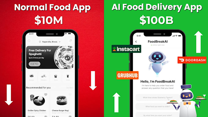 Develop ai food delivery app ,restaurant app with online ordering ...