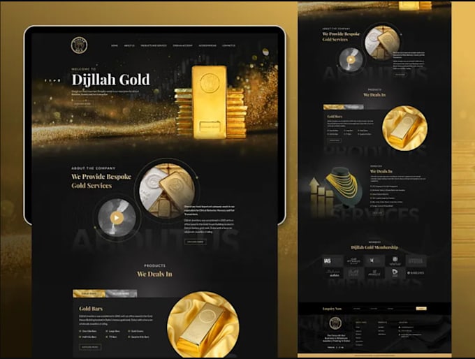 create gold website,  jewelry shopify store, sliver gold website