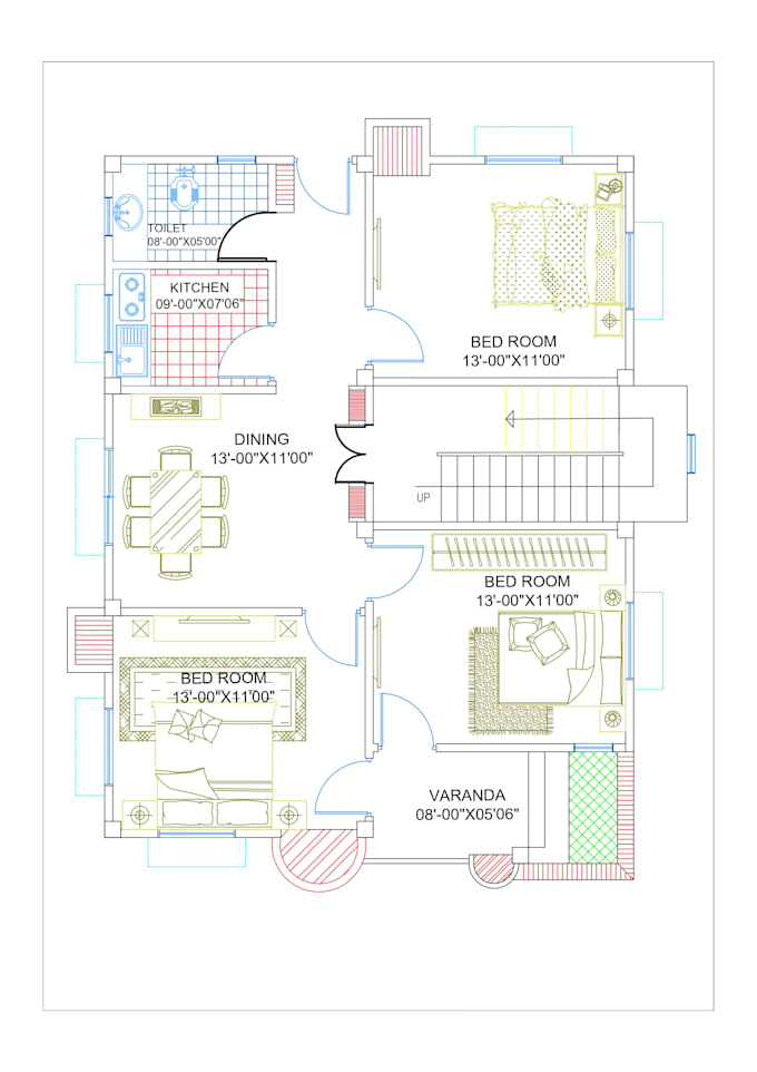 draft 2d autocad building and floor plans