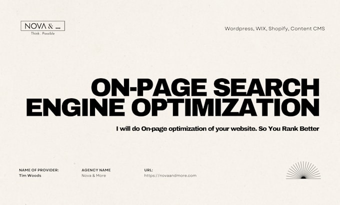 do on page SEO for you