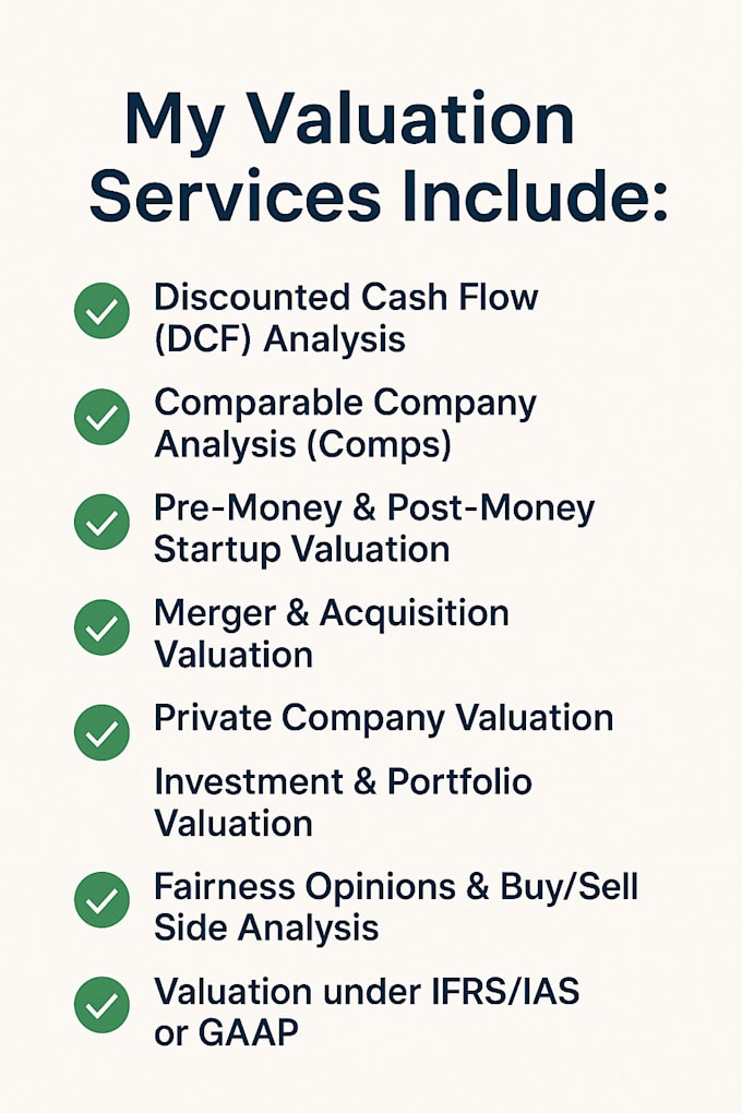 provide professional financial valuation