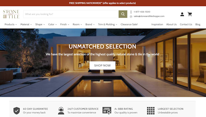 design SEO optimized tiles website, tiles shopify store, flooring website vinyl