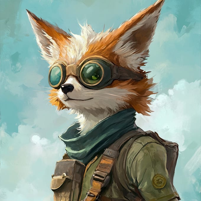 make a digital watercolor ffxiv character art or furry