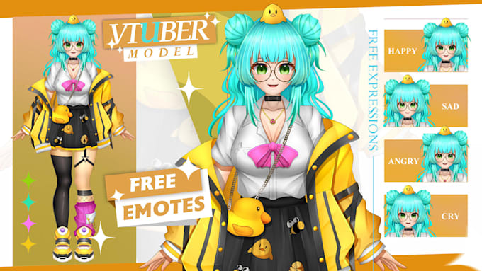 design live2d vtuber model and rigging avatar for vtube studio