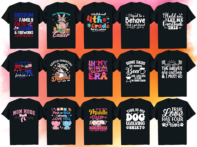 custom typography and graphic t shirt design