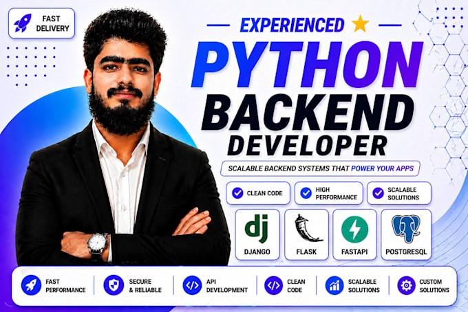 do python backend, rest API development, with database, and authentication