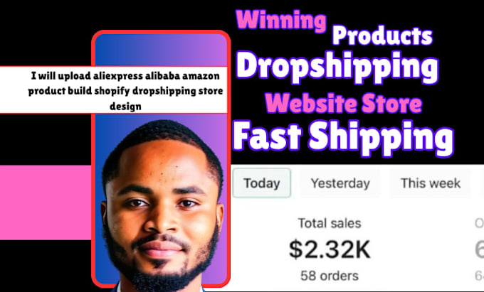 upload aliexpress alibaba amazon product build shopify dropshipping store design