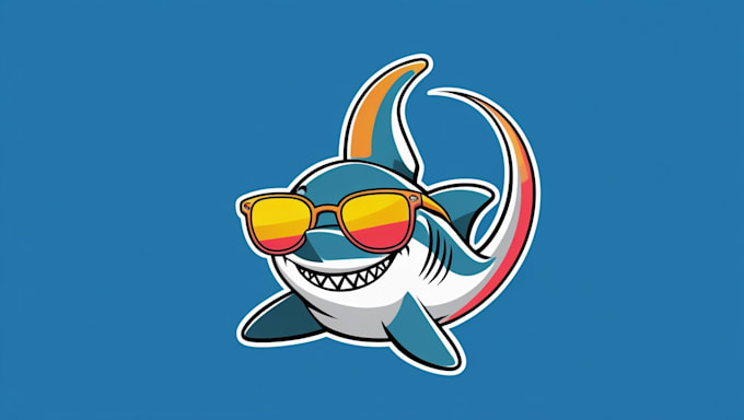 do creative shark mascot logo in 1 day