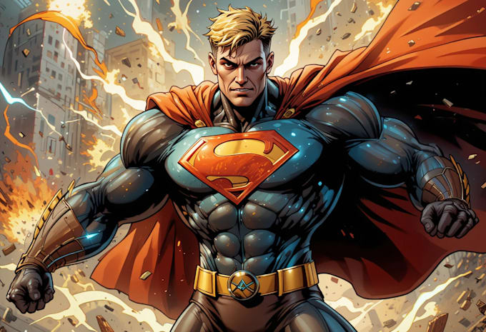 create your realistic superhero character art for you