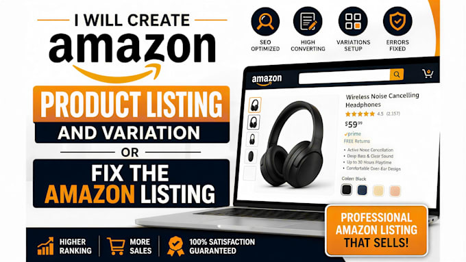 create amazon product listing and variation or fix the amazon listing