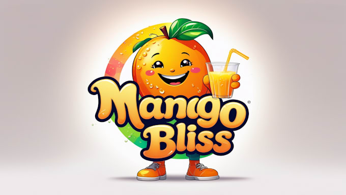 do mango drink lemonade juice mascot logo